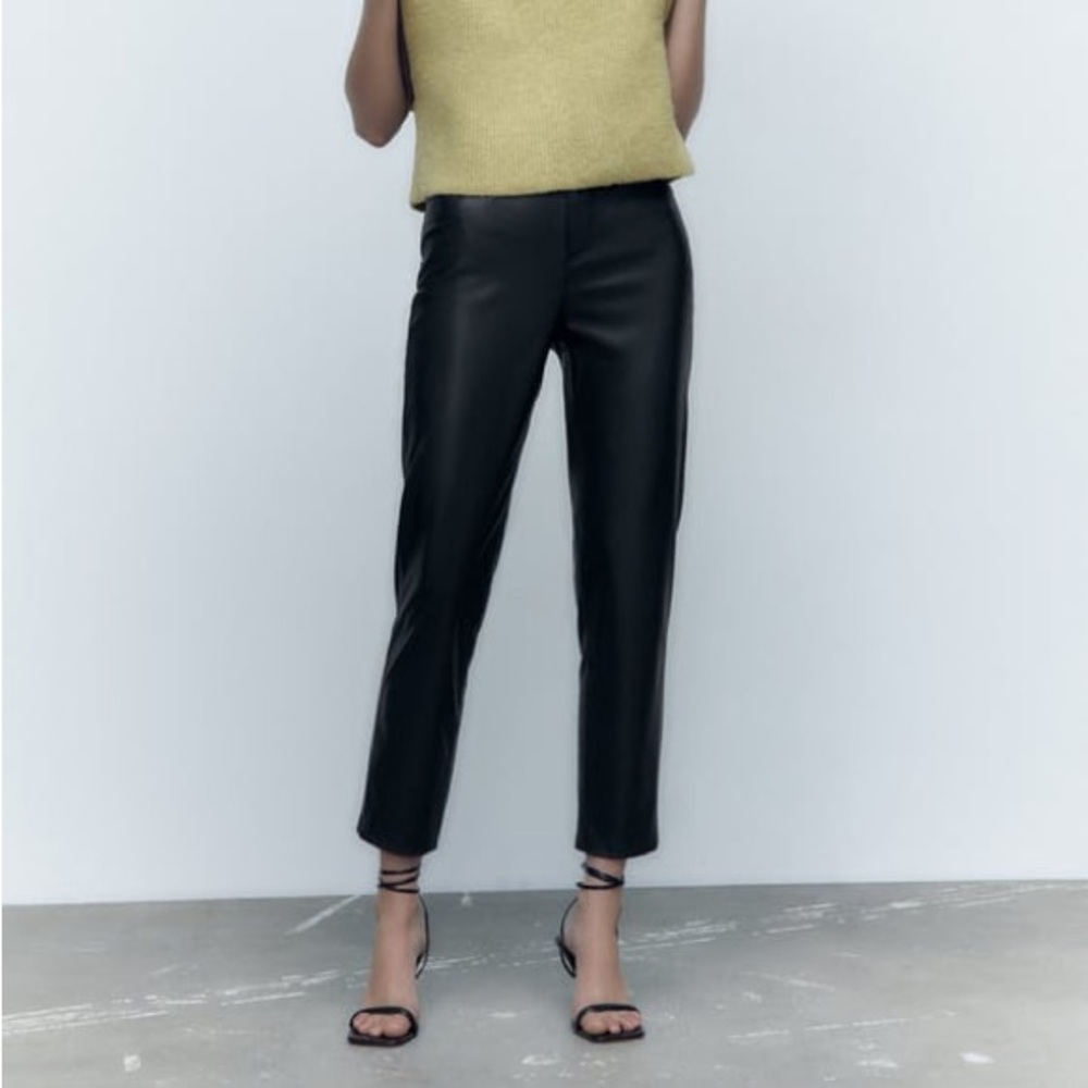 Zara Faux Leather HIGH RISE MOM FIT, size 27 (4)